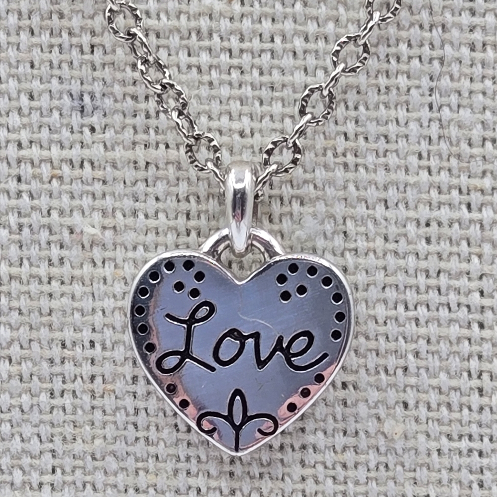 BRIGHTON Silver Heart Love Pendant Necklace